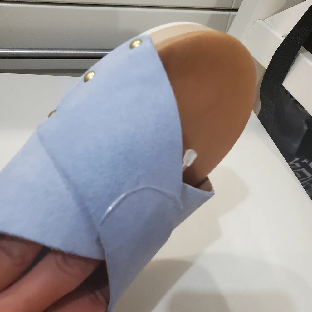 Blue suade clog sandals in size 8 new with tags by Donna Toscana made in… - Picture 6 of 7